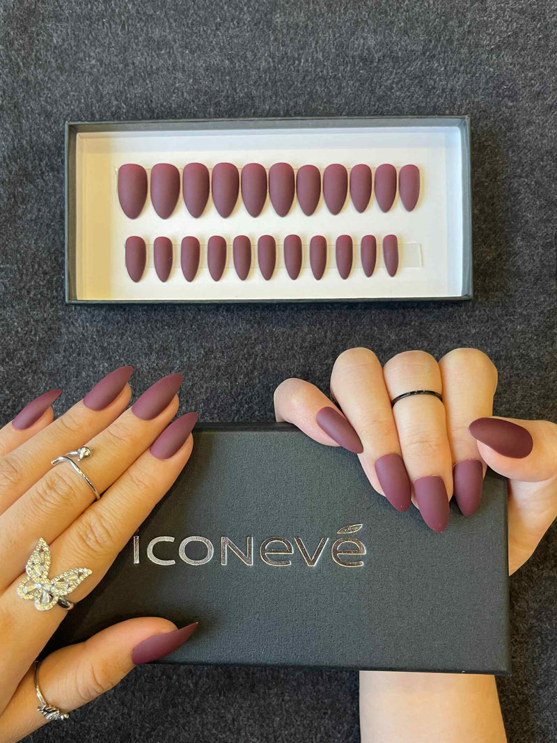 Burgundy - Matte Almond