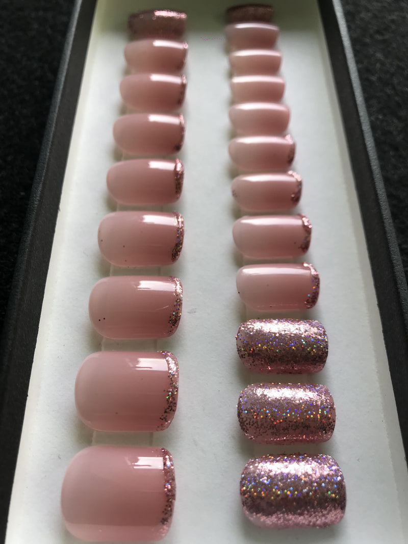 Glitter Pink - Glanzend Vierkant